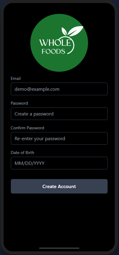 Registration Screen